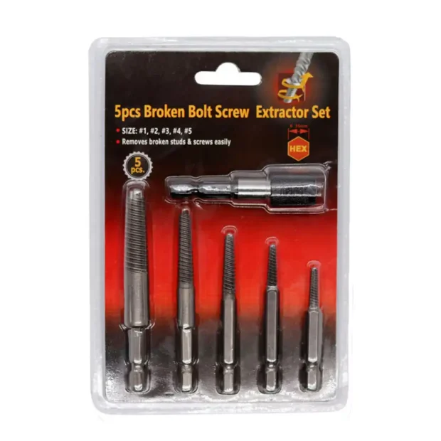 5pcs hex shank broken bolt screw extractor set